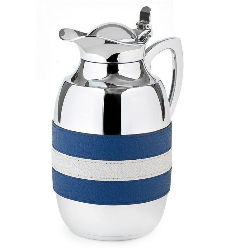 サーマルカラフェ1Lクロムメッキステンレスレザーハンドメイドイタリア製SCULLY&SCULLYThermalLeatherCarafes