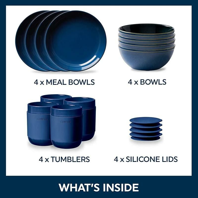 コレール 食器セット 4組 16点 無地 Corelle Stoneware 16-pc