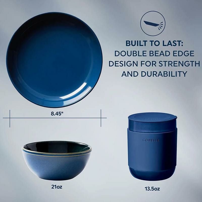 コレール 食器セット 4組 16点 無地 Corelle Stoneware 16-pc