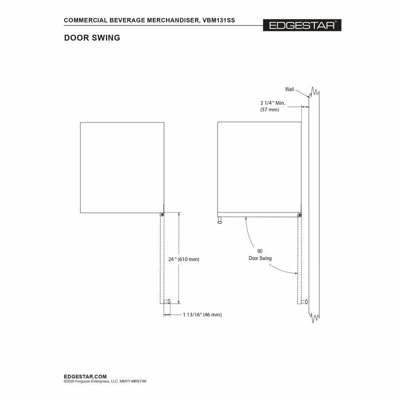 ビルトイン冷蔵庫396Lワイヤーシェルフ6段EdgeStarVBR64014Cu.Ft.Built-InCommercialBeverageMerchandiser