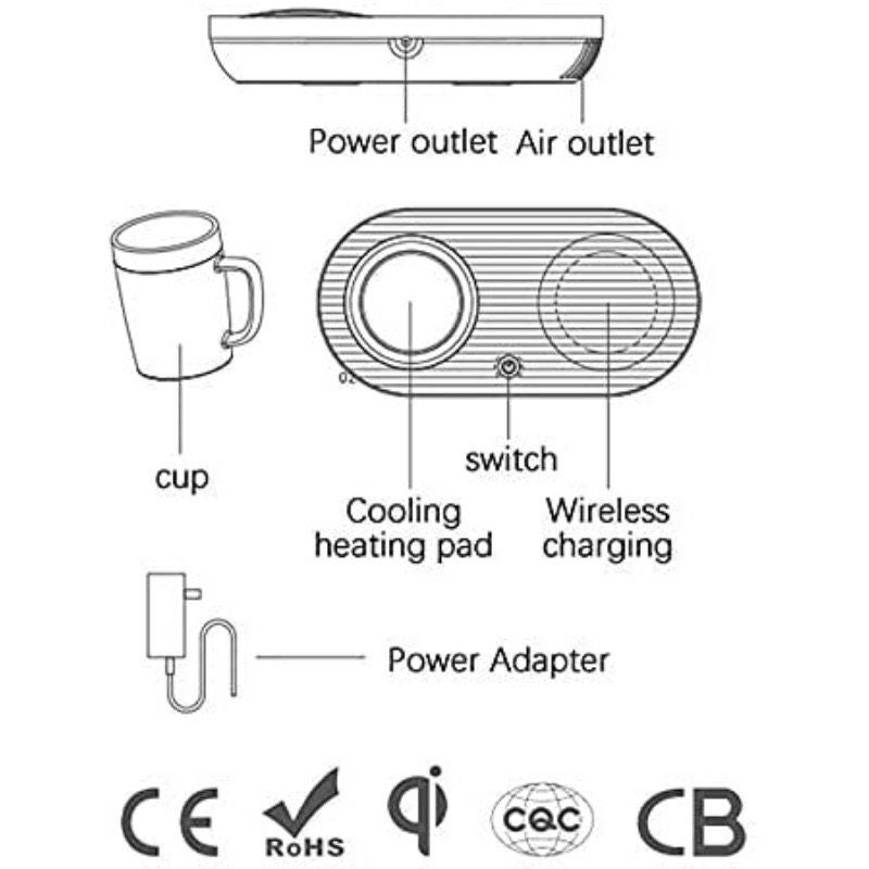 マグウォーマーマグセット500mlステンレス温度調節保温加熱コーヒー紅茶CosoriCoffeeMugWarmer&MugSetPremium24WattStainlessSteel,BestGiftIdea,Office/HomeUseElectricCupBeveragePlate,Water,Cocoa,Milk家電