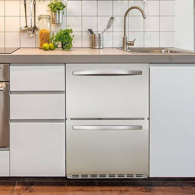 HCKビルトイン冷蔵庫幅61cm家庭用および業務用HCK24inchWeatherProofDesignIndoorandOutdoorUndercounterDrawerFridge,Built-inBeverageRefrigeratorforHomeandCommercialUse,StainlessSteel【代引不可】家電