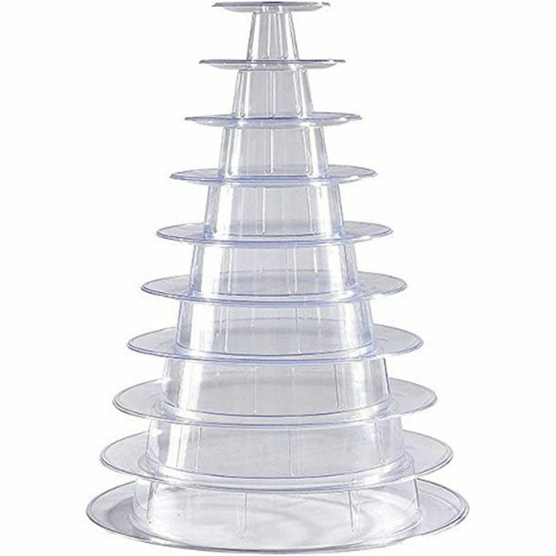 マカロンタワーディスプレイスタンドピラミッド9段プラスチックカフェレストランホテルパーティーMatferBourgeat6815909-TierClearMacaronPyramidDisplayStand980681590