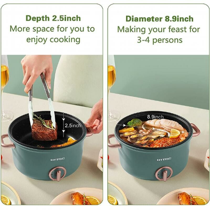 電気鍋 2.5L ポータブル 両手鍋 Hytric Electric Hot Pot, 2.5L
