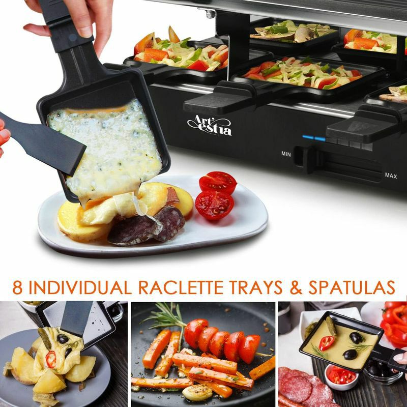 ラクレットグリルリバーシブルプレートストーンプレート石焼8人用MilliardRacletteGrillforEightPeople,IncludesGraniteCookingStone,ReversibleNon-StickGrillingSurface,and8Paddles家電