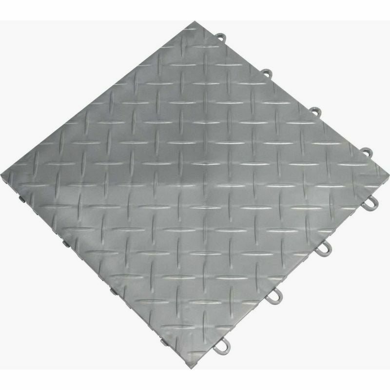 縞板鉄板床フロアタイル30×30cmフローリングガレージツヤありアルミチェッカープレートGarageFloorsRaceDeckPro