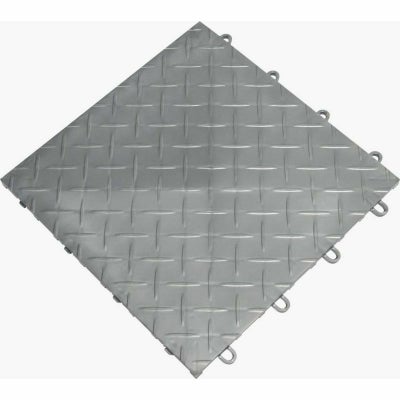 縞板鉄板床フロアタイル30×30cmフローリングガレージツヤありアルミチェッカープレートGarageFloorsRaceDeckPro