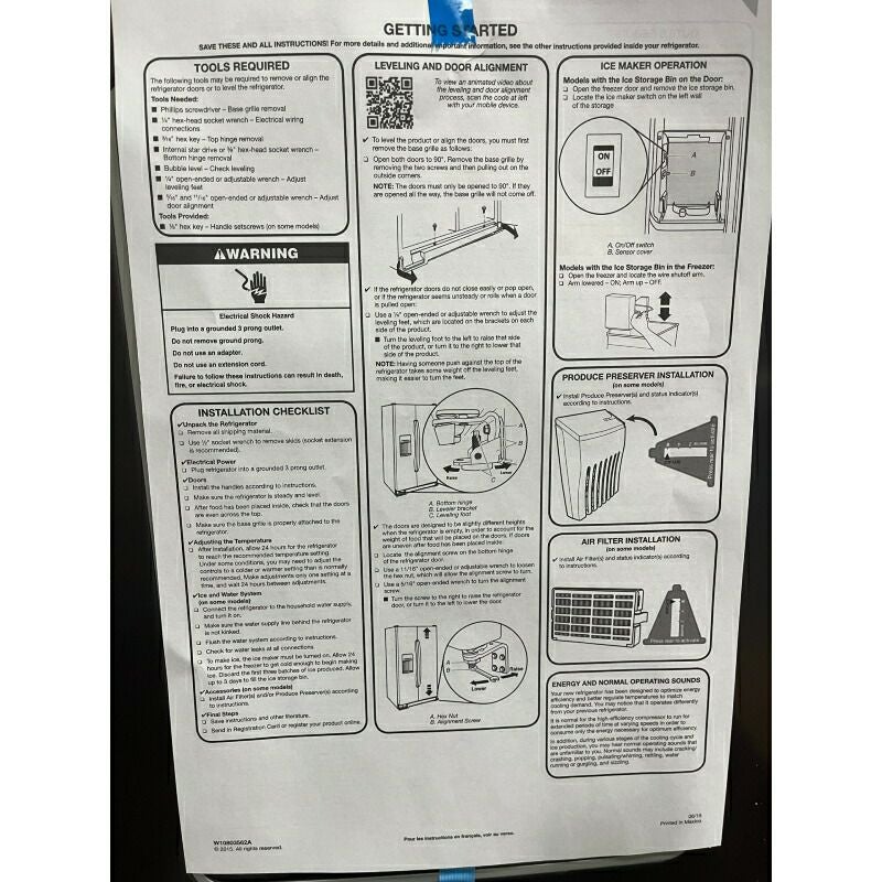 ビルトイン冷蔵庫冷凍庫583Lディスペンサー製氷ワールプール水道管直結工事要幅92cmWhirlpool36-inchWideCounterDepthSide-by-SideRefrigerator-21cu.ft.WRS571CIHZ家電【代引不可】