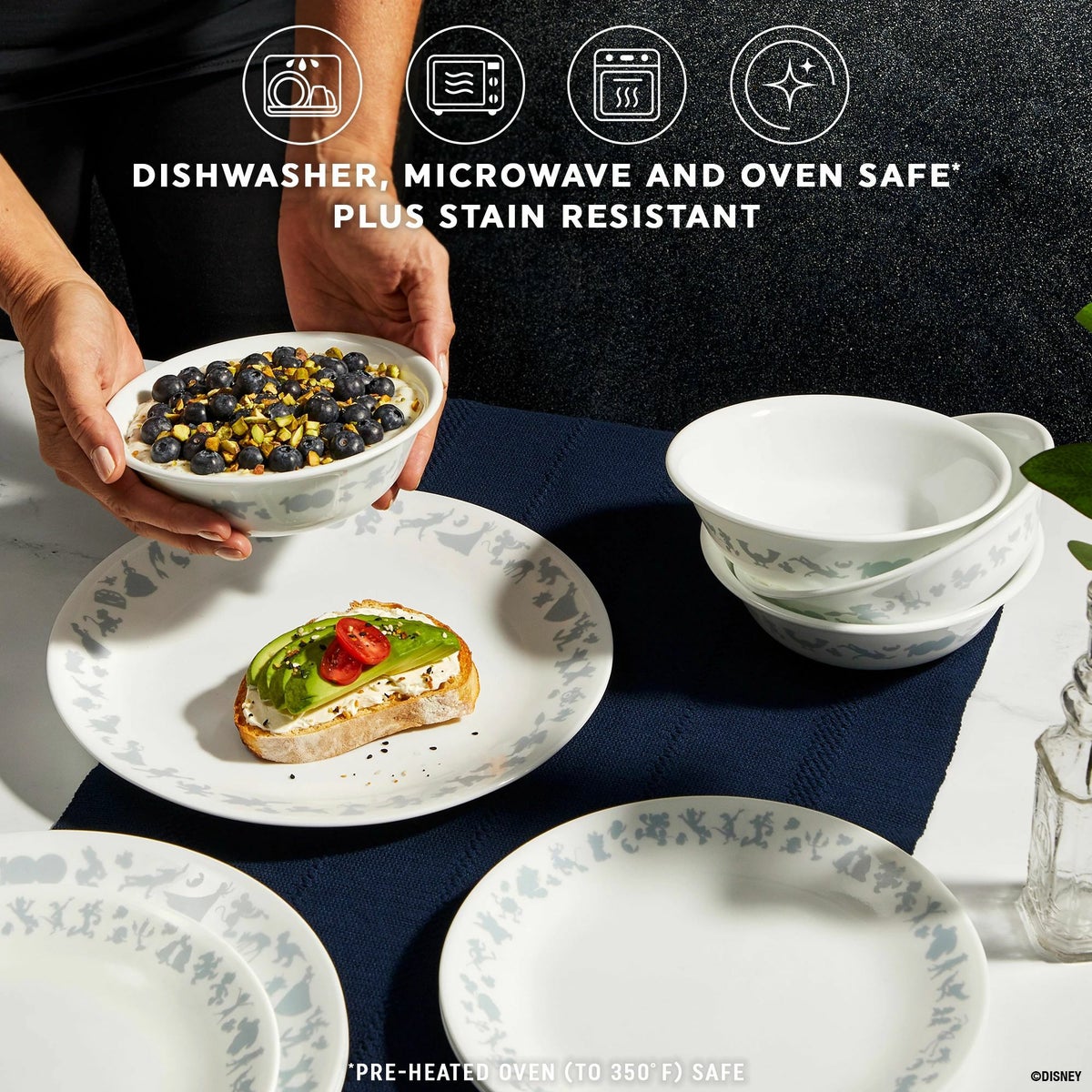 コレールディズニー100周年記念食器ディナーウェア4組12点セットアメリカ製CorelleDisneyCommemorativeSeriesCharacters12-pieceDinnerwareSet