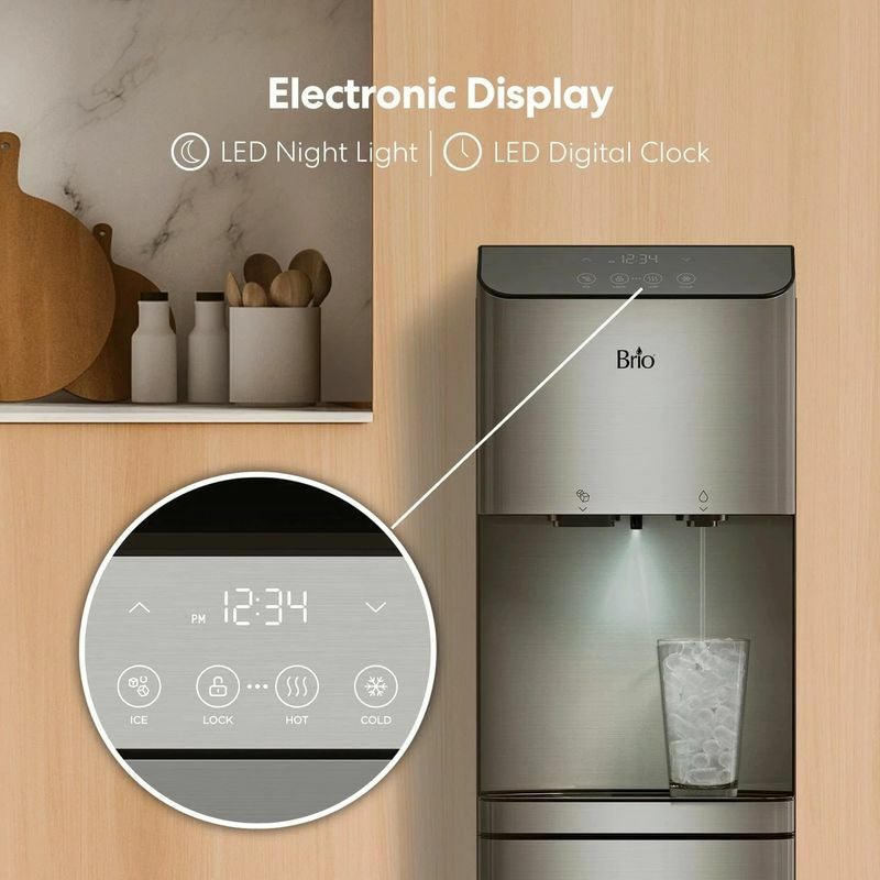 製氷機付 ウォーターサーバー アイス&お湯 ディスペンサー ボトル 下