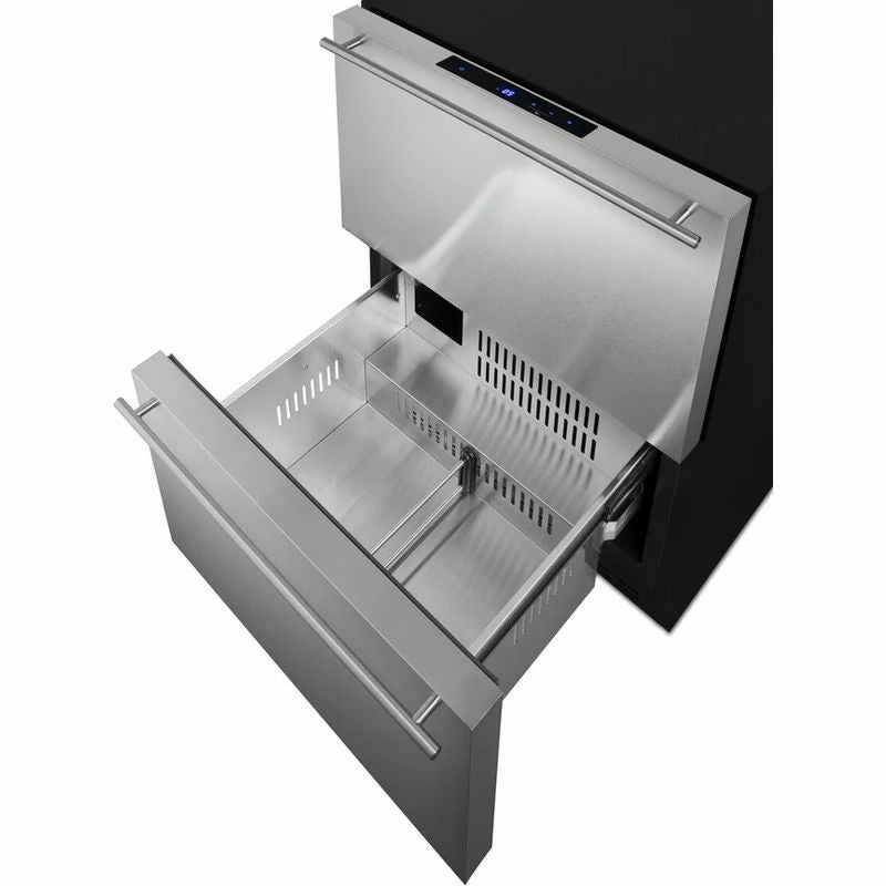 冷凍庫引き出し式2段ビルトインステンレス屋内SummitADFD24324InchCommercialDrawerFreezerwith3.7cu.ft.Capacity,StainlessSteelDrawers家電【代引不可】