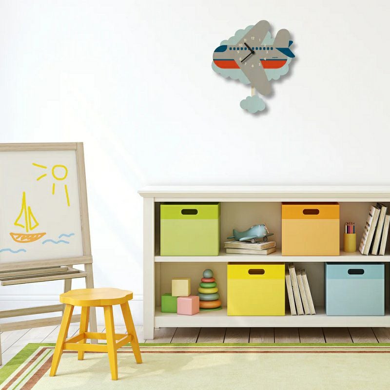 時計飛行機アメリカ製ウォールクロッククォーツ木製ウッド振り子時計壁掛けモダンムースModernMooseairplanependulumclock