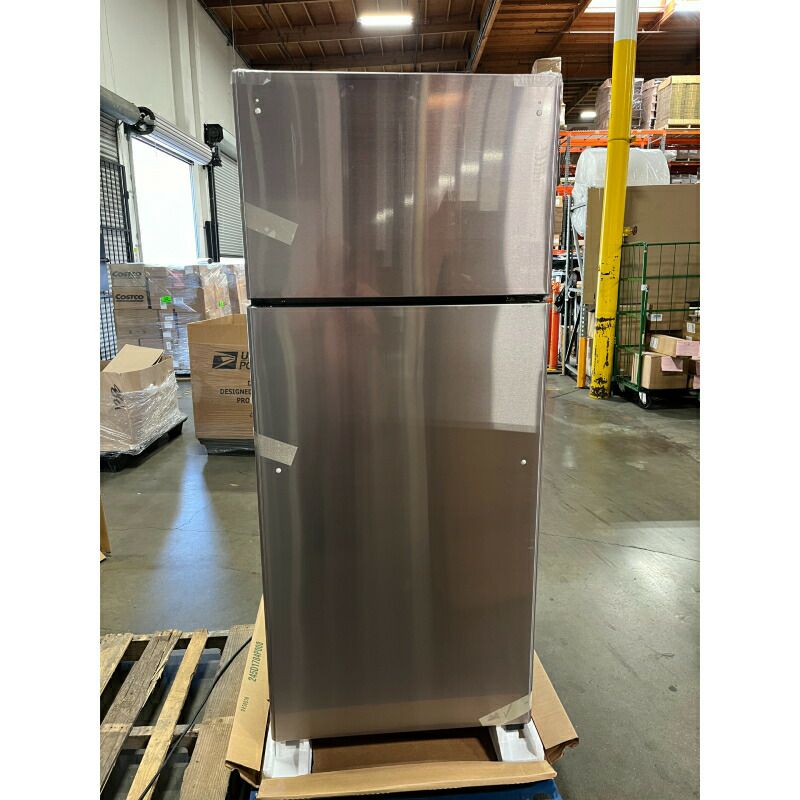 GE 冷蔵庫 496L ステンレス 幅71cm 指紋防止 トップフリーザー 自動霜