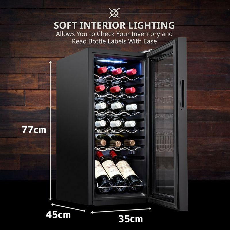 ワインクーラー 最大18本 鍵付 静音 耐紫外線 二重ガラスドア LED
