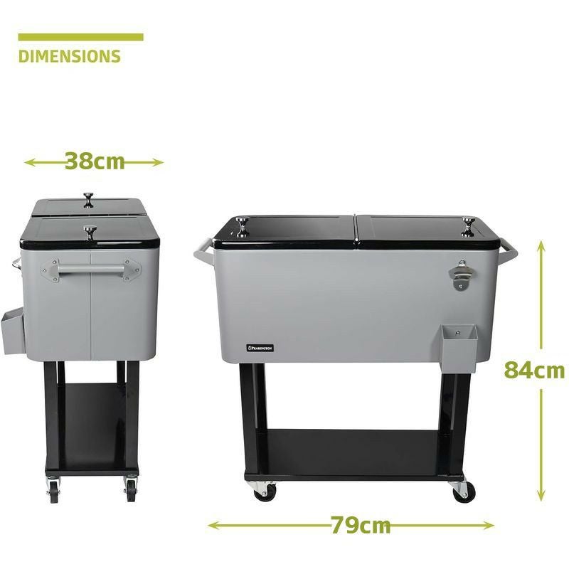 カート型 クーラーボックス 76L キャスター 栓抜き付 Pearington