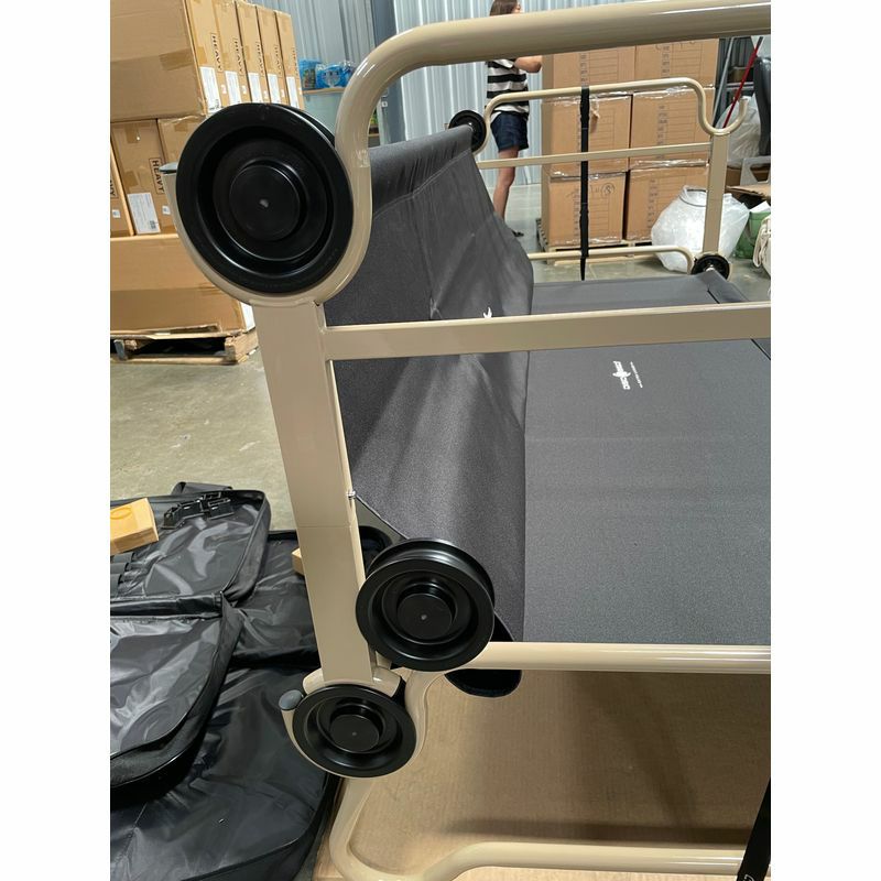 折りたたみベッド2段XLサイズベンチ227kgまでキャンプアウトドアDisc-O-BedXLwithOrganizers