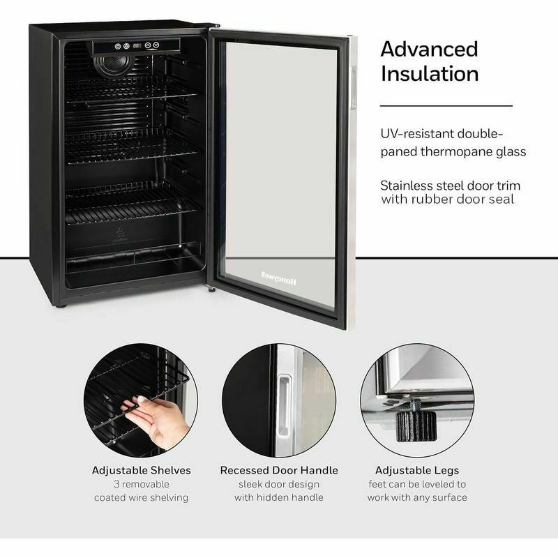 冷蔵庫ビルトイン最大177缶ビバレッジクーラーガラスドアステンレスニューエアーNewAirBuilt-InBeverageCoolerandRefrigerator,StainlessSteelMiniFridgewithGlassDoor,177CanCapacity,ABR-1770家電