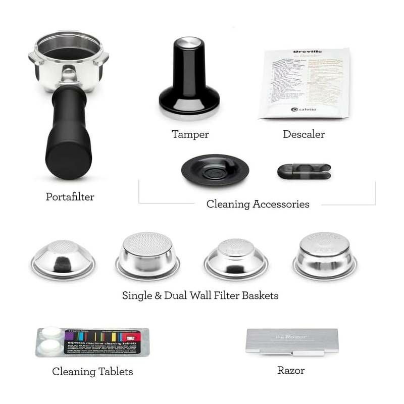 家庭用エスプレッソマシン小型コンパクトステンレスブレビルシングルボイラーBrevilleBES500BSSBambinoPlusEspressoMachine家電