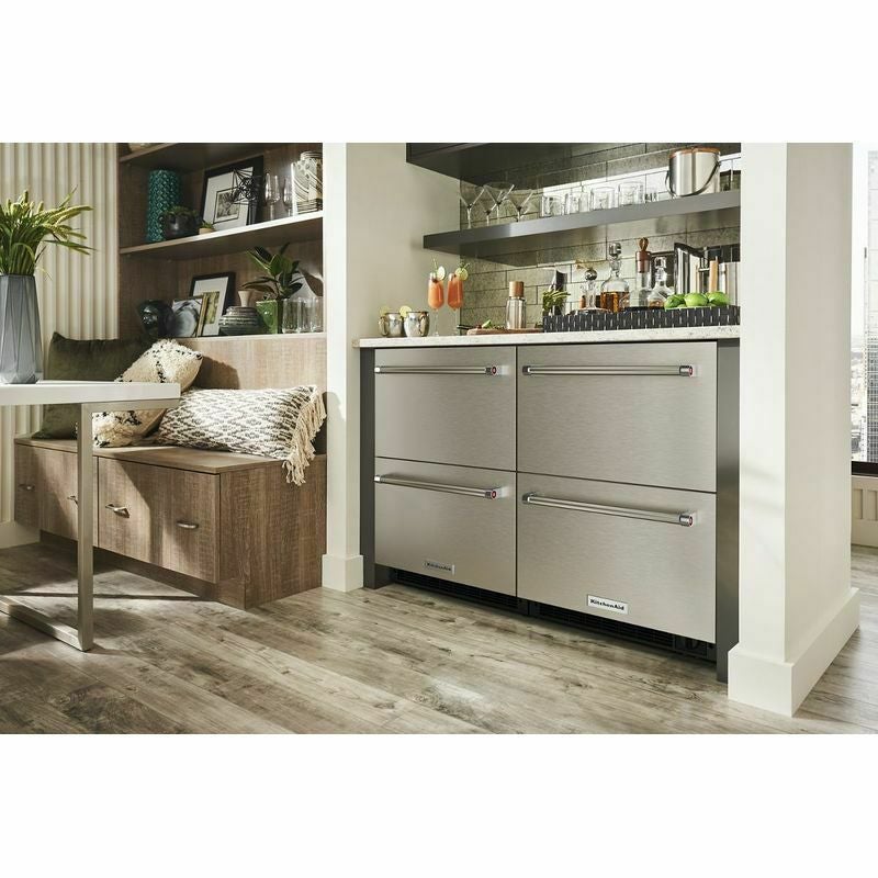 冷蔵庫冷凍庫ビルトインアンダーカウンター133Lステンレス幅60cm引き出し式自動製氷機キッチンエイドKitchenAid4.7cu.ft.DoubleDrawerRefrigeratorFreezerinStainlessSteel,CounterDepthKUDF204KSB家電