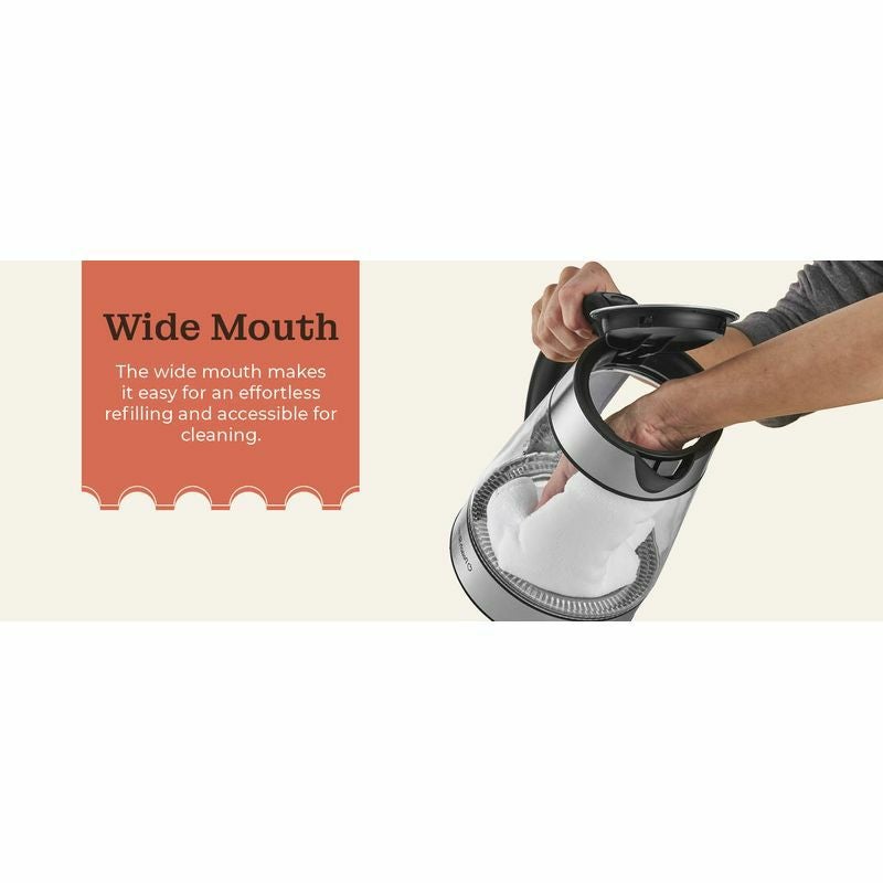 コードレス電気ガラスケトル1.7LPeachStreetSpeed-BoilElectricKettleForCoffee&Tea-1.7LWaterBoiler1500W,BorosilicateGlass,EasyCleanWideOpening,AutoShut-Off,CoolTouchHandle,LEDLight.360°Rotation,BoilDryProtection家電