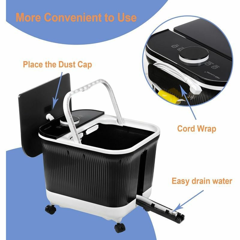 フットバス温度調節ジェットローラーGideonLuxuryFootSpaBathMassagerwithHeat_HeatedFootSoak-4BubblingWaterJets+6RollingMassageWheels+SoothingBlueLEDLight