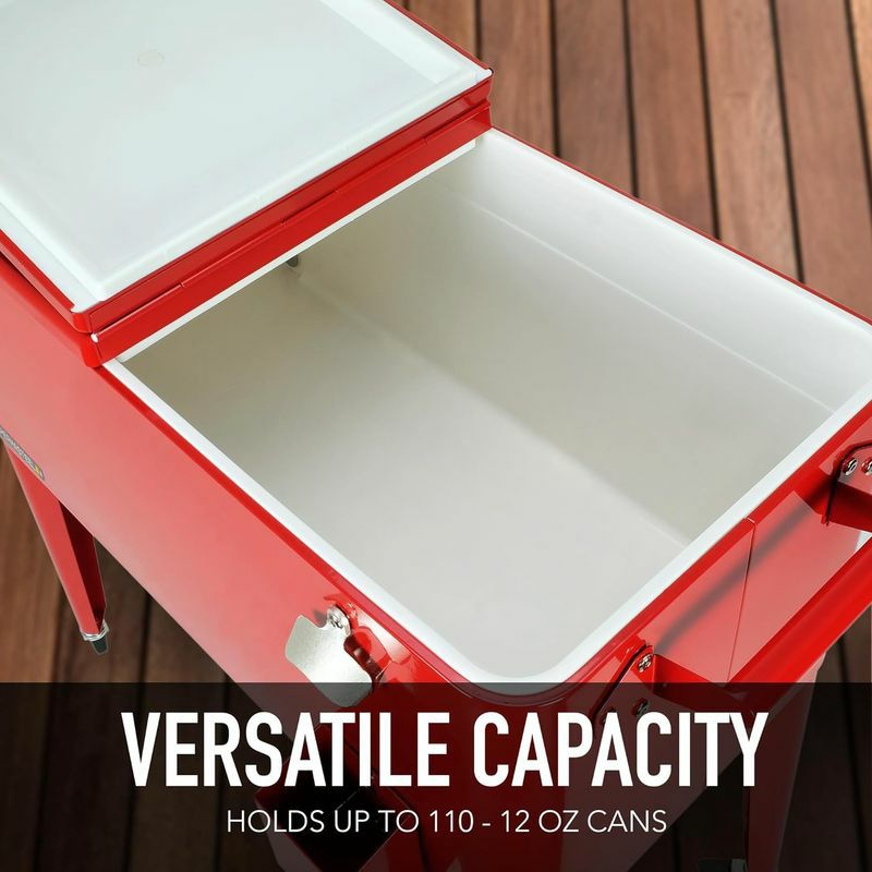 カート型クーラーボックス76Lペプシ栓抜き付PermasteelPS-203F1-PEPSI-AM80QuartPortableRollingPatioCooler,Cream