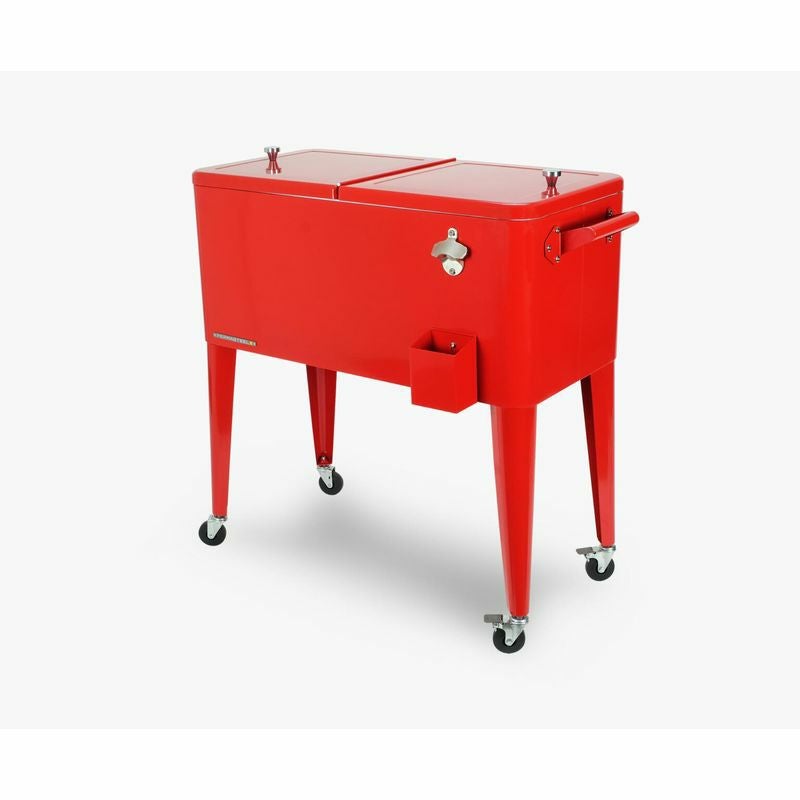 カート型クーラーボックス76L栓抜き付Permasteel80-QtClassicOutdoorPatioCoolerforOutside,OutdoorBeverageCoolerBarCart,RollingCoolerwithWheels&Handles,RetroDesign