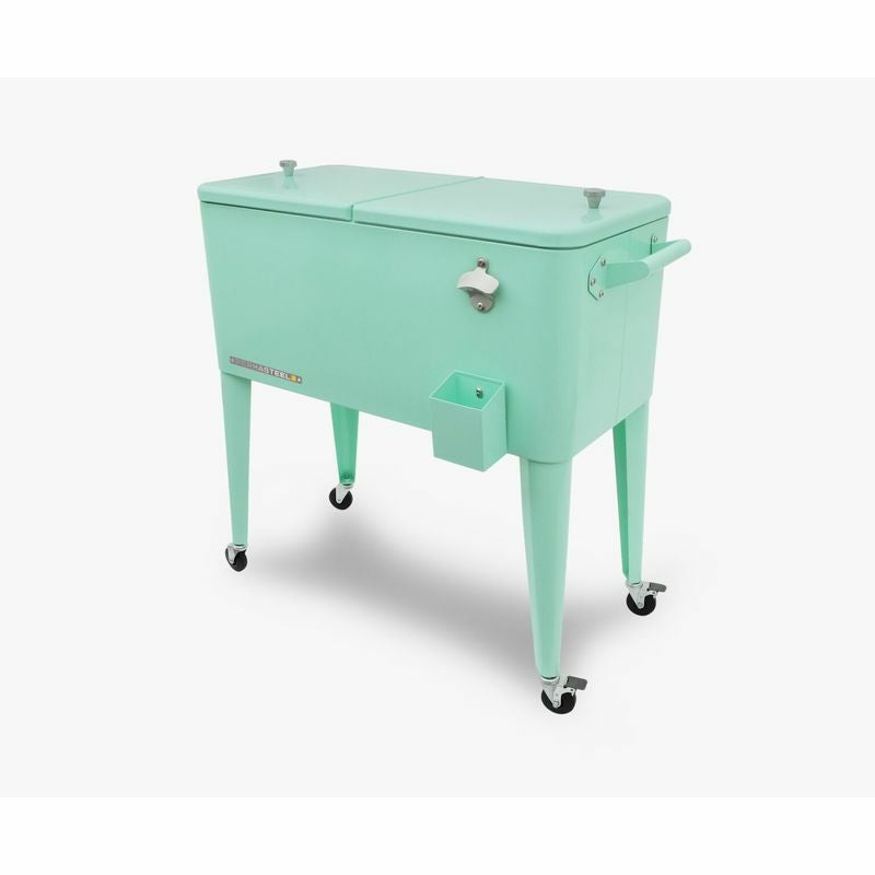 カート型クーラーボックス76L栓抜き付Permasteel80-QtClassicOutdoorPatioCoolerforOutside,OutdoorBeverageCoolerBarCart,RollingCoolerwithWheels&Handles,RetroDesign