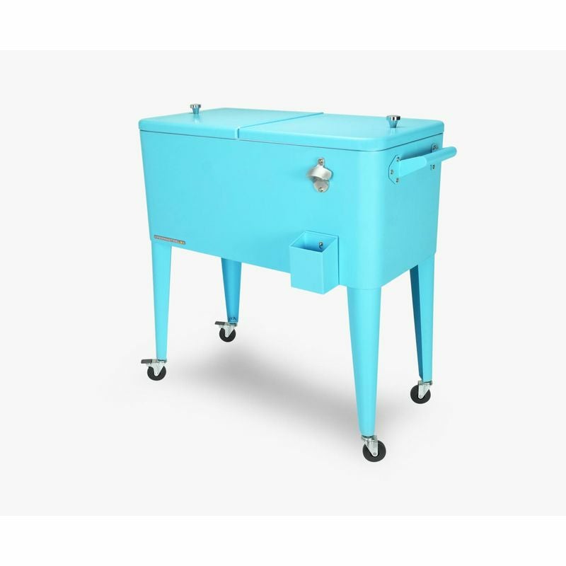 カート型クーラーボックス76L栓抜き付Permasteel80-QtClassicOutdoorPatioCoolerforOutside,OutdoorBeverageCoolerBarCart,RollingCoolerwithWheels&Handles,RetroDesign