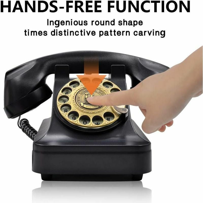 黒電話 ダイヤルフォン レトロ IRISVO Retro Rotary Landline Phone