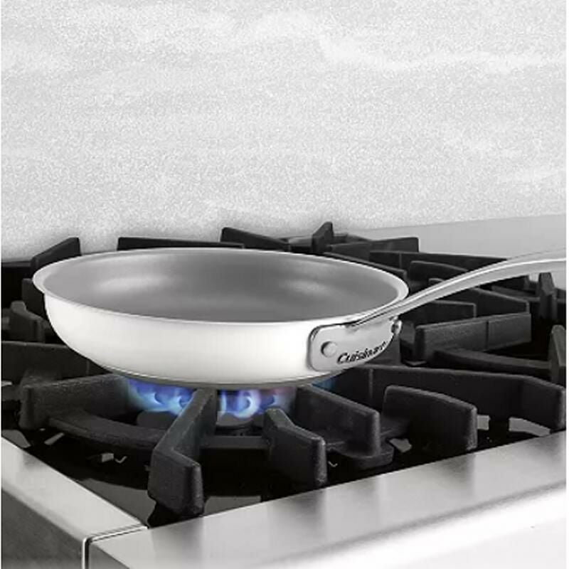 フライパン25cmステンレススチールIH対応クイジナートフッ素樹脂加工CuisinartMatteWhiteNonstick10"SkilletStainlessSteelSkillet