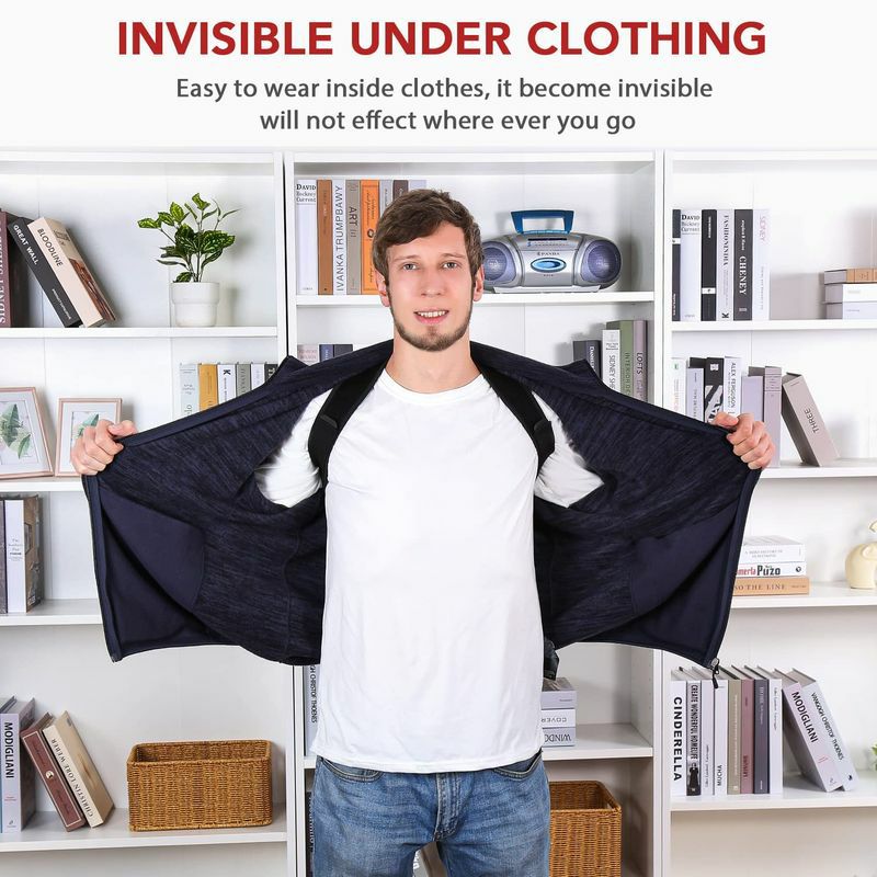 姿勢補正器鎖骨首背中肩サポート痛み軽減ユニセックス男女兼用米国特許取得済みデザイン調節可能デスクワークテレワーク在宅ワークパソコンPostureCorrectorForMenAndWomen-USAPatentedDesign