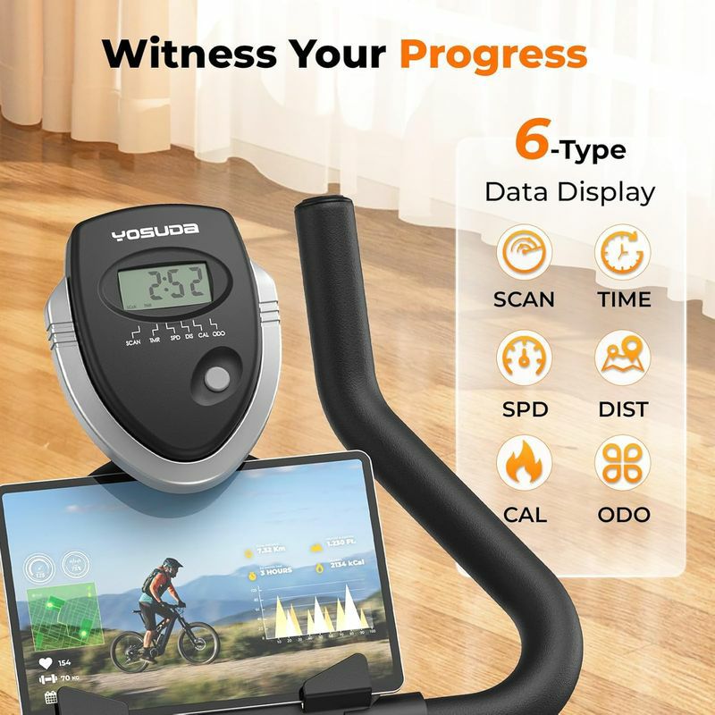 フィットネスバイクエアロバイクエクササイズバイクフライホイール静音設計ホームジムトレーニングYOSUDAIndoorCyclingBike