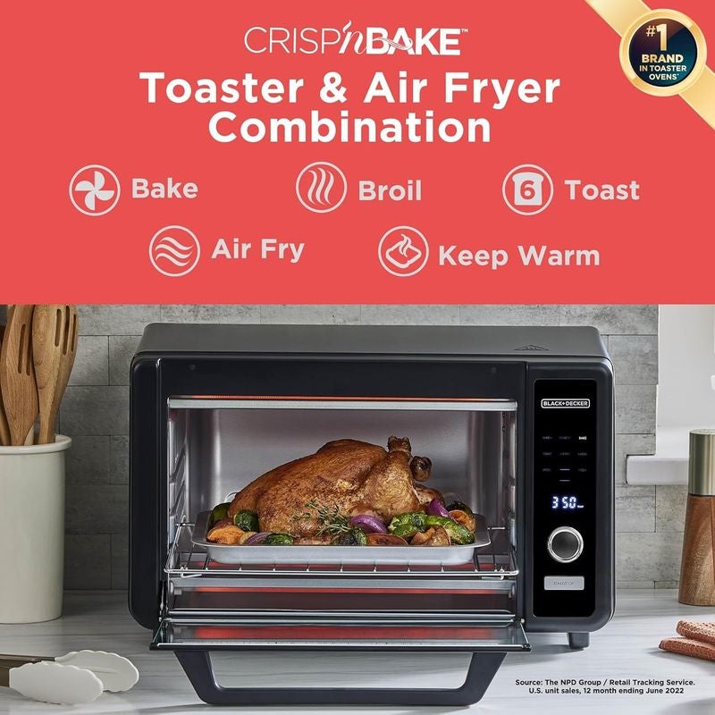 ブラックアンドデッカーコンベクションオーブンBlack+DeckerCrisp'NBakeAirFryToasterOven