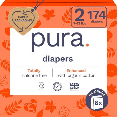 オムツ5-8kg向け敏感肌用31枚プリントセブンスジェネレーション2個セットSeventhGenerationBabyDiapers,Size2,31countforSensitiveSkin