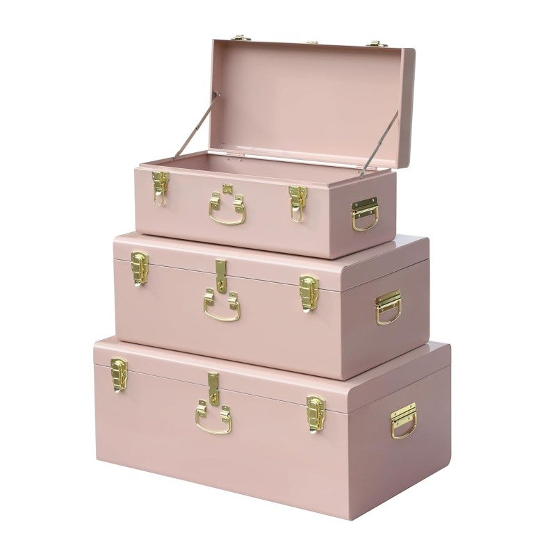 メタルトランクストレージボックス箱2個セット2PieceStorageTrunkSet