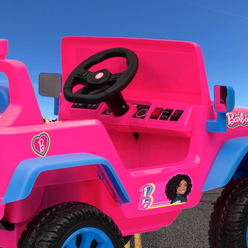 組立要】バービー 電動カー 12V充電式 キッズライドオンカー ピンク