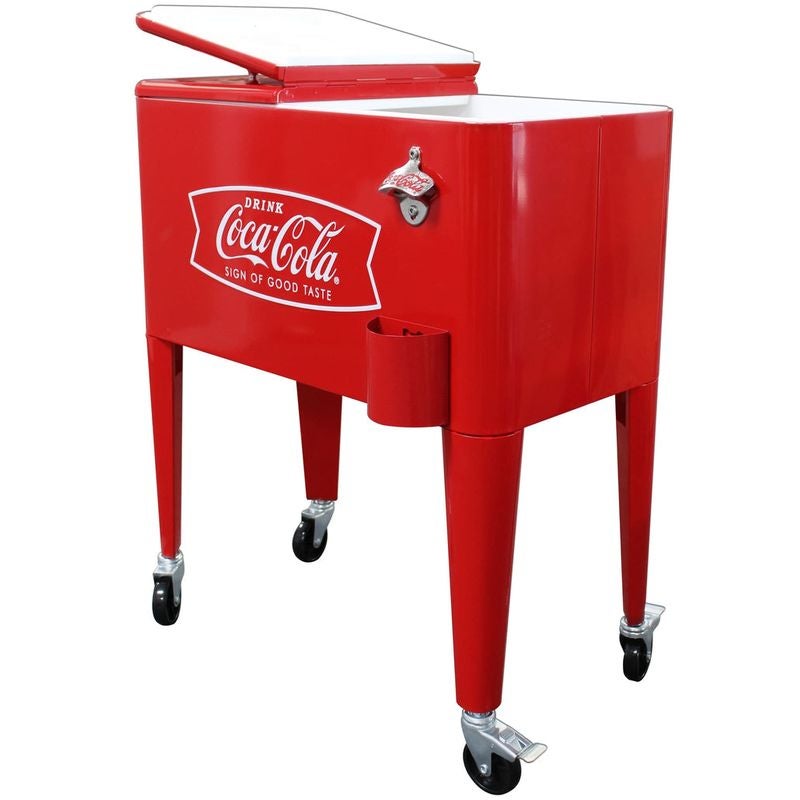 Coca-Cola レトロボックス 赤 正規輸入品】コカ・コーラ レトロ クーラーボックス 57L キャスター