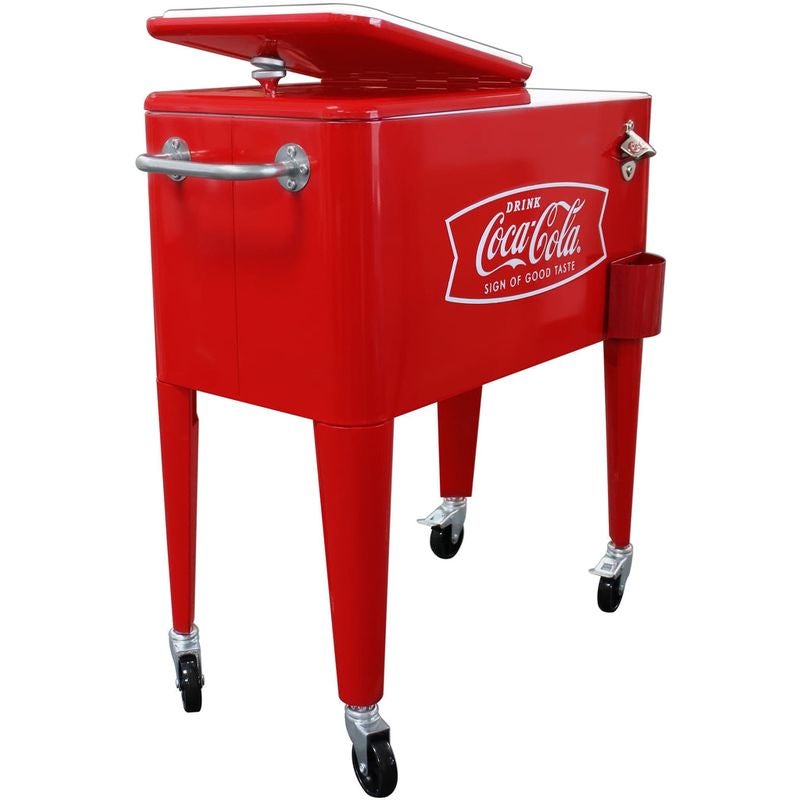 【専用】Coke　 コカ・コーラ　2段式ラック　 移動可能キャスター付き 正規輸入品】コカ・コーラ レトロ クーラーボックス 57L キャスター