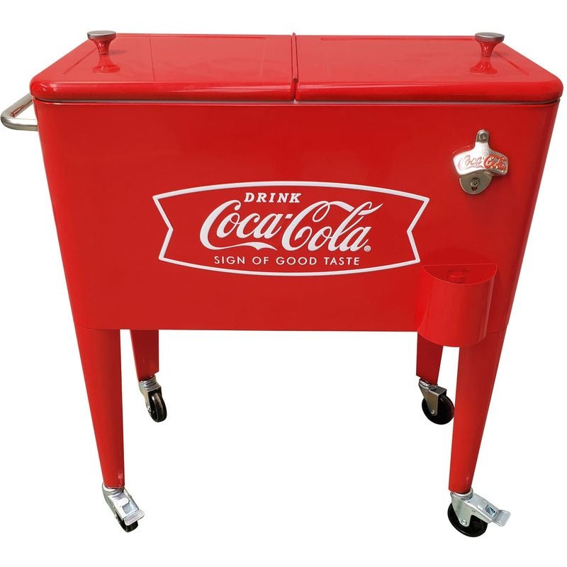 美品 Coca-Cola 缶型クーラー 大容量 キャスター付き　コカコーラ 正規輸入品】コカ・コーラ レトロ クーラーボックス 57L キャスター