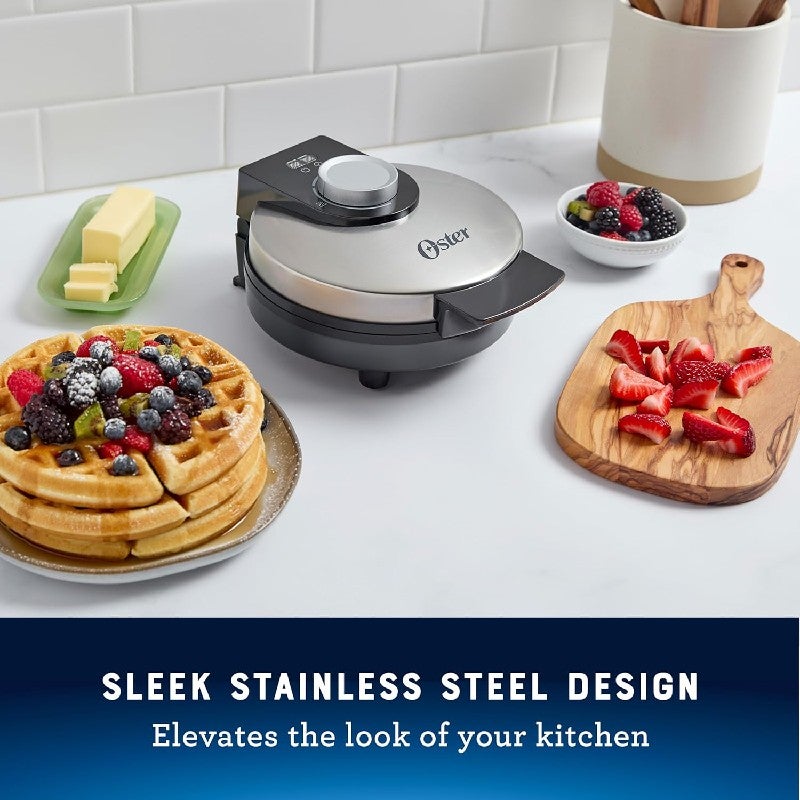 家庭用 オスター ワッフルメーカー4枚焼 丸型 クロム Oster Nonstick